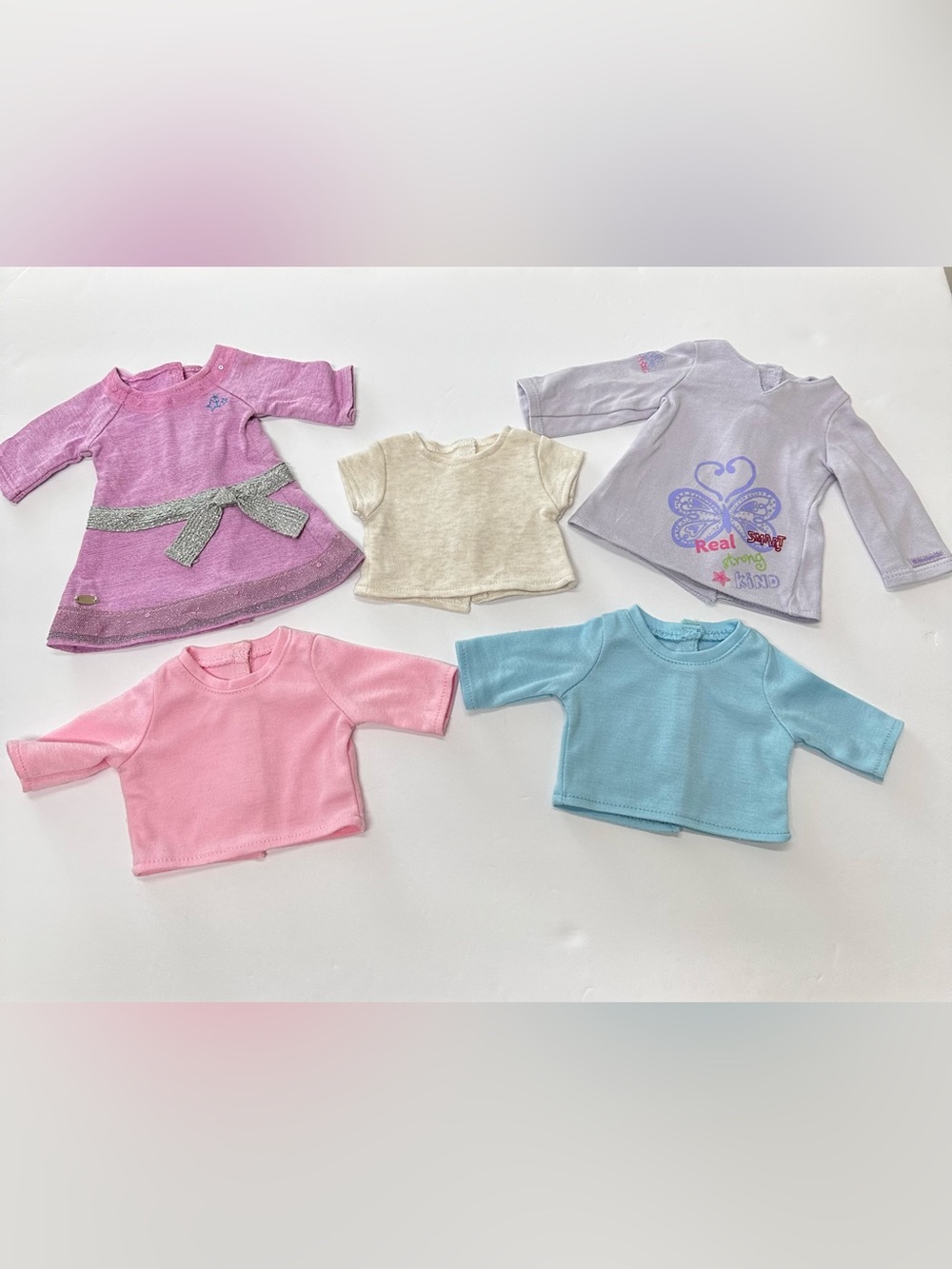 Lot/5 American Girl Clothes -Truly Me Lilac Dress, Real Me Purple Top + 3 Tops